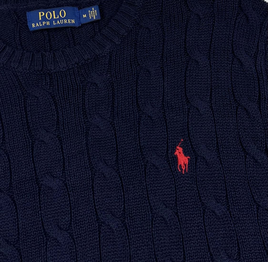 폴로 랄프로렌 클래식 케이블 니트 네이비 M 상품이미지3