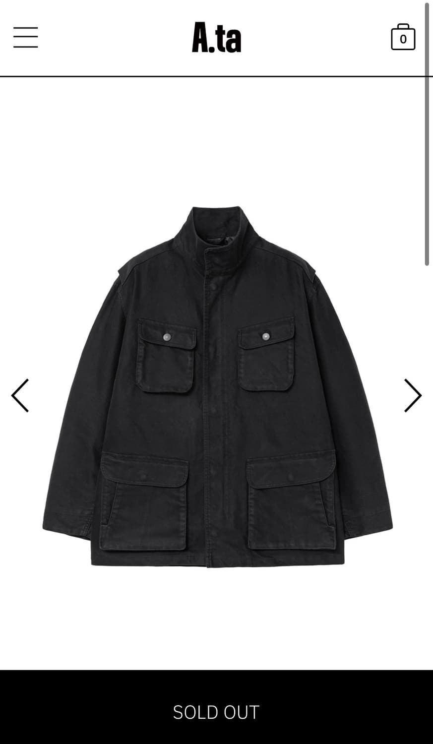 A.ta) MOLESKIN FIELD JACKET Lsize 상품이미지1