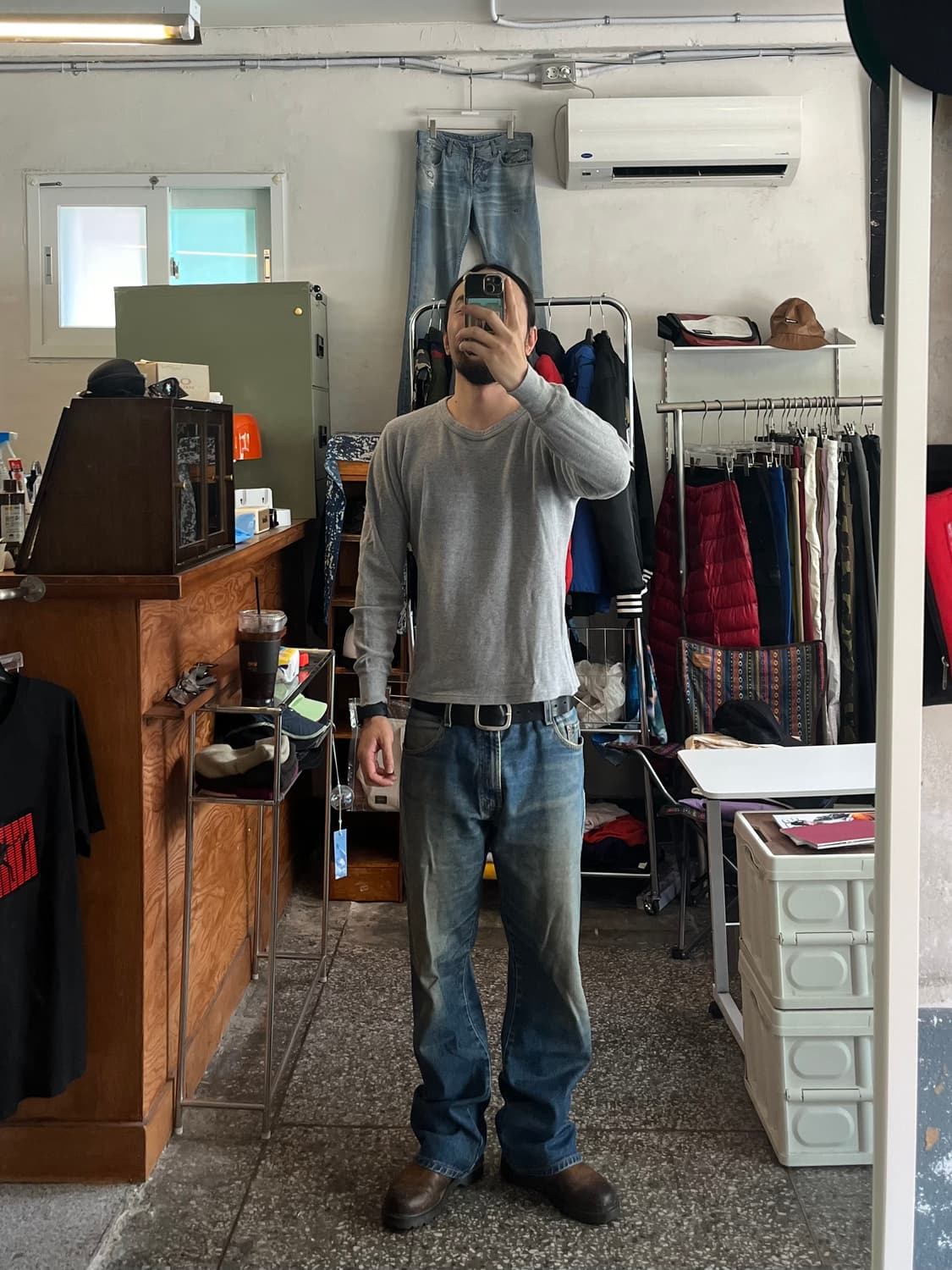 Visvim 비즈빔 써멀 그레이 긴팔티셔츠 상품이미지3