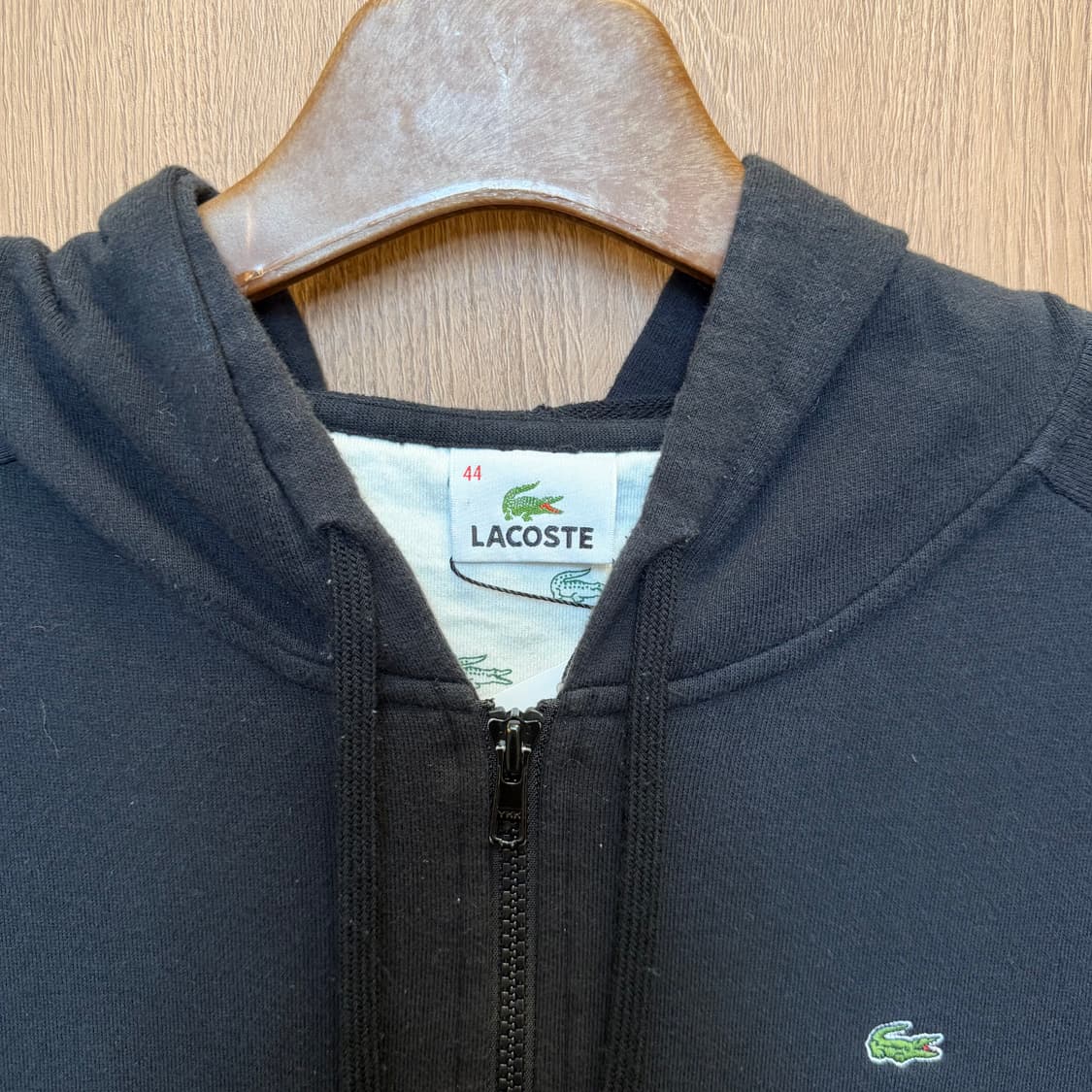 라코스테 긴팔 후드 집업 로고 디테일 레귤러핏 블랙 상품이미지5