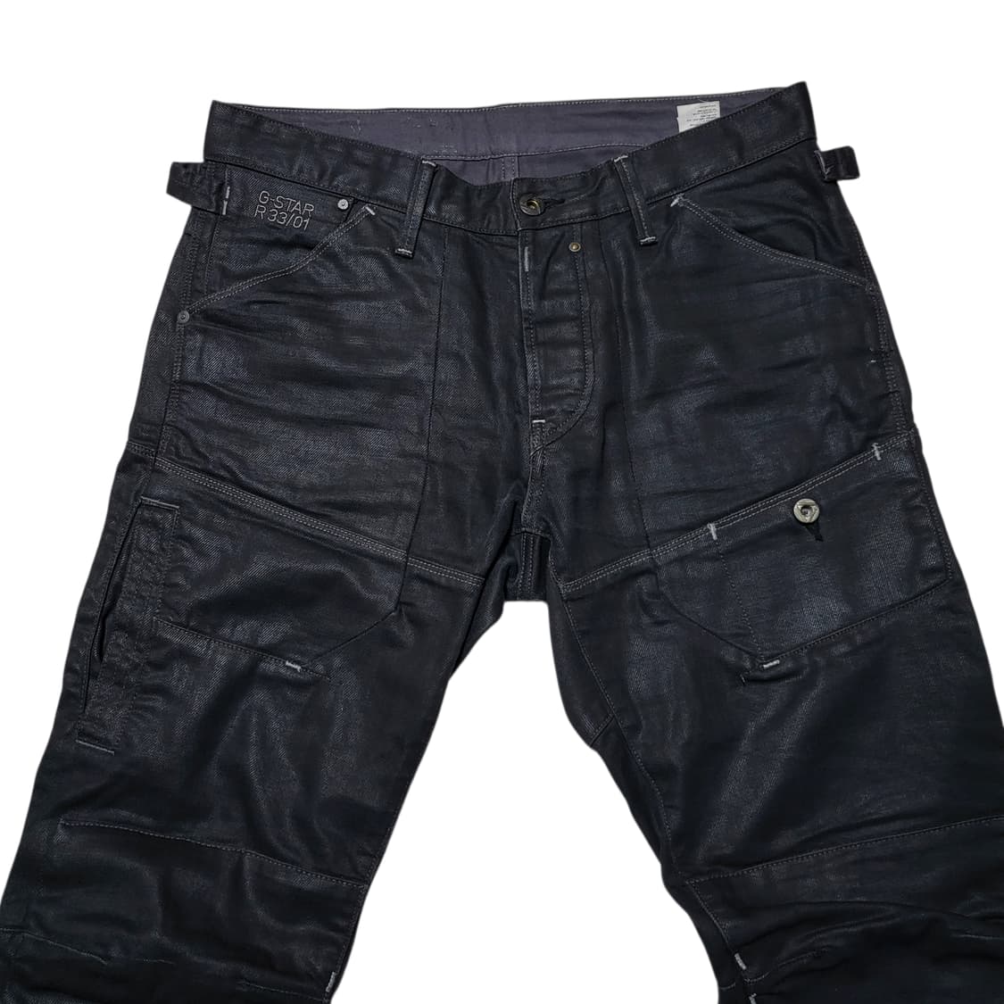 (34) G star raw 지스타로우 블랙 코팅진 펑크가죽바지 상품이미지8