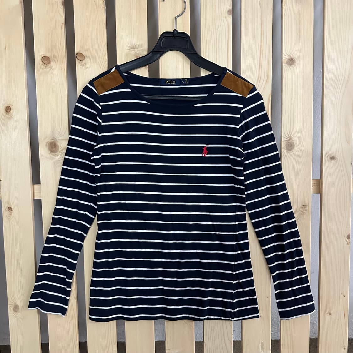 (S) 폴로 랄프로렌 스트라이프 네이비 티셔츠 상품이미지1