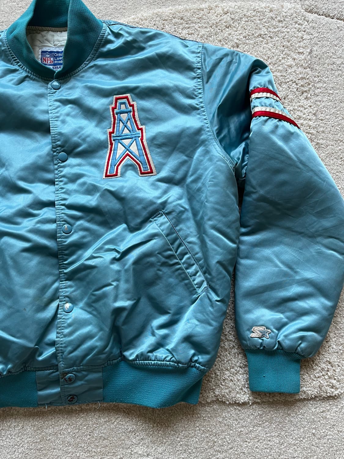 90s Starter x NFL 휴스턴 오일러스 퀄팅자켓(100-103) 상품이미지4