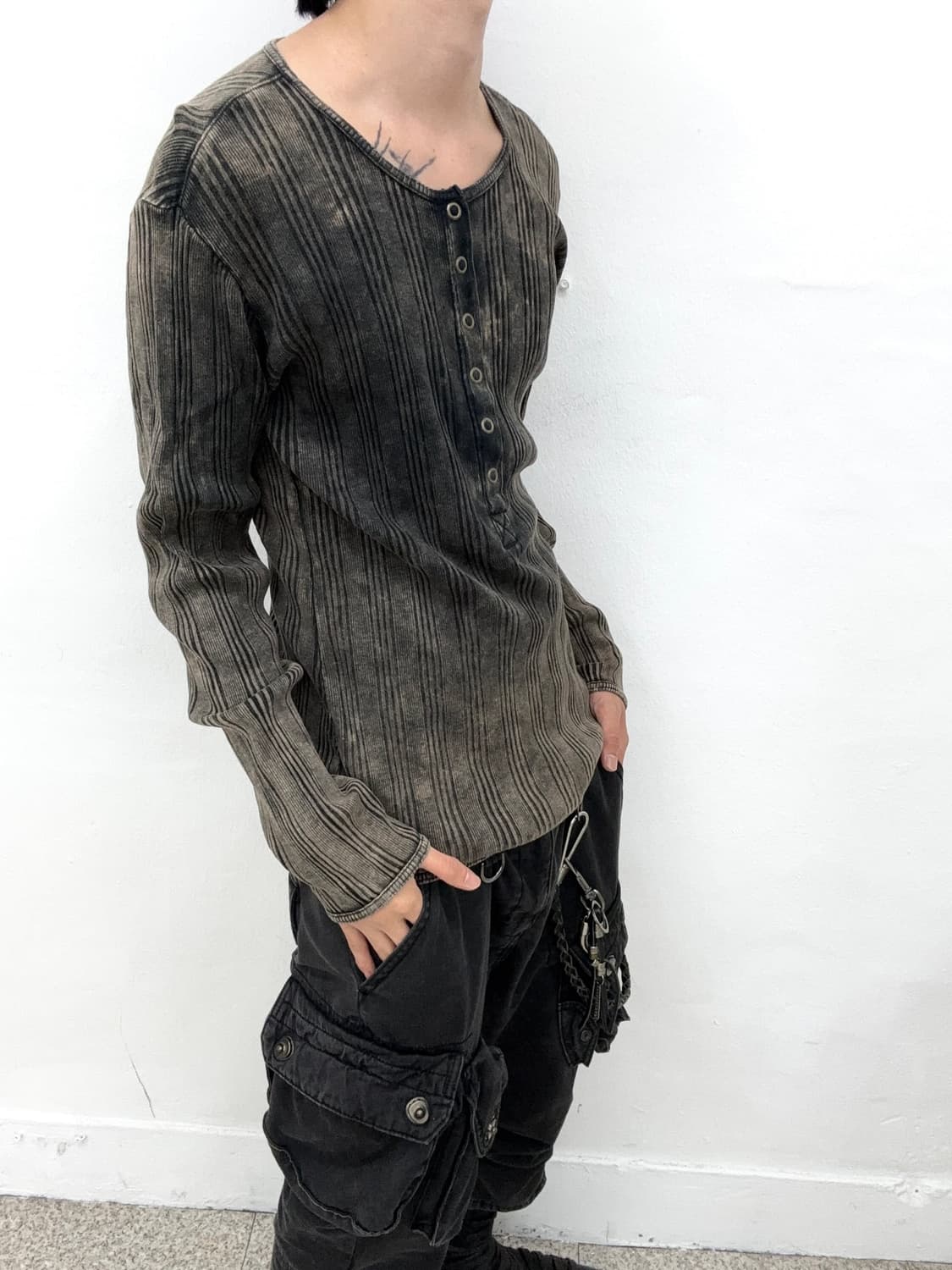 Dirt sand henley neck long sleeve   상품이미지3