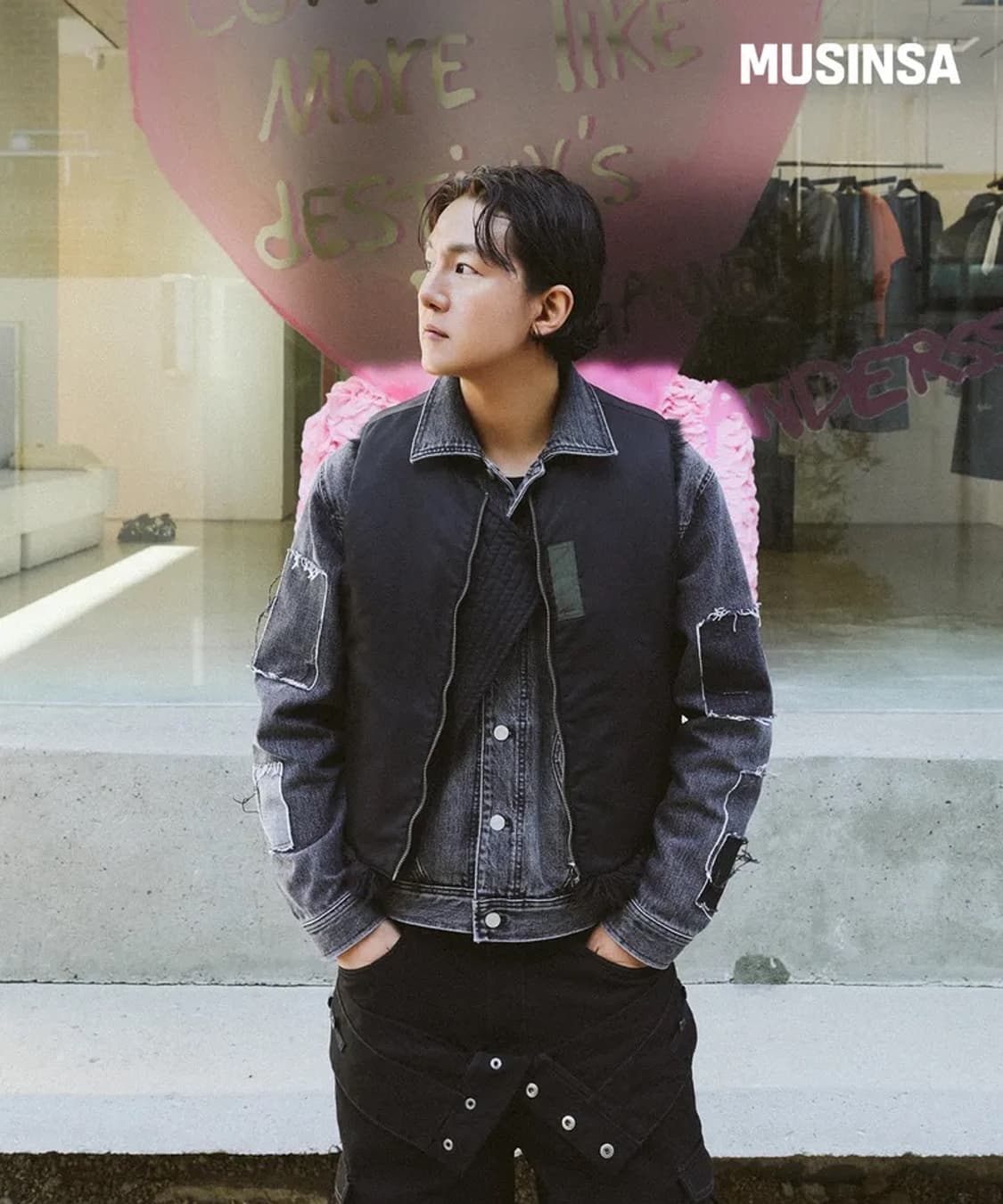 앤더슨벨 초회판 더블 웨이스트 워크 와이드 레그 진 34 상품이미지7