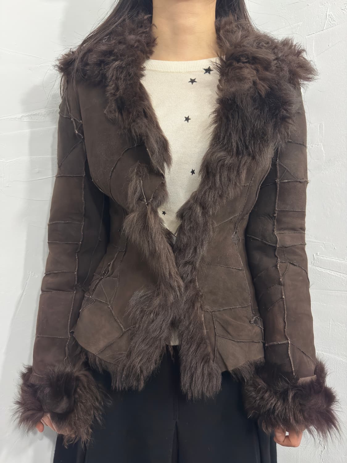 brown sheep skin fur jacket 상품이미지4