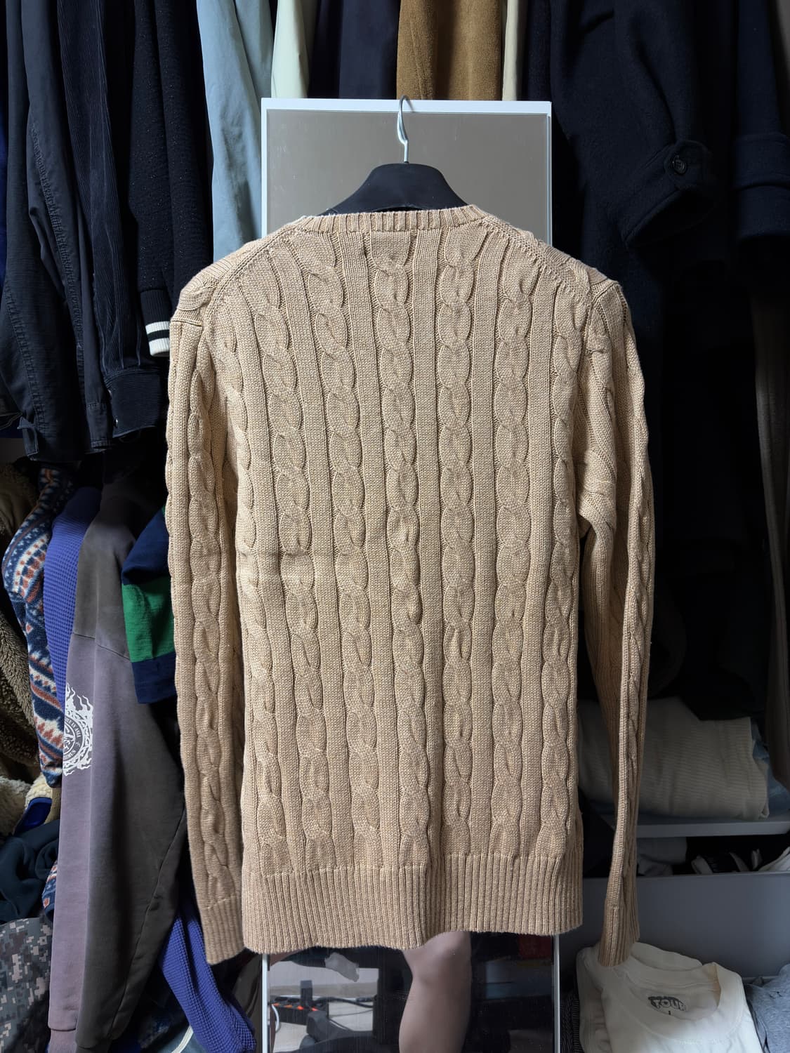 폴로 꽈배기 니트 코튼 클래식핏 M사이즈 베이지 상품이미지2