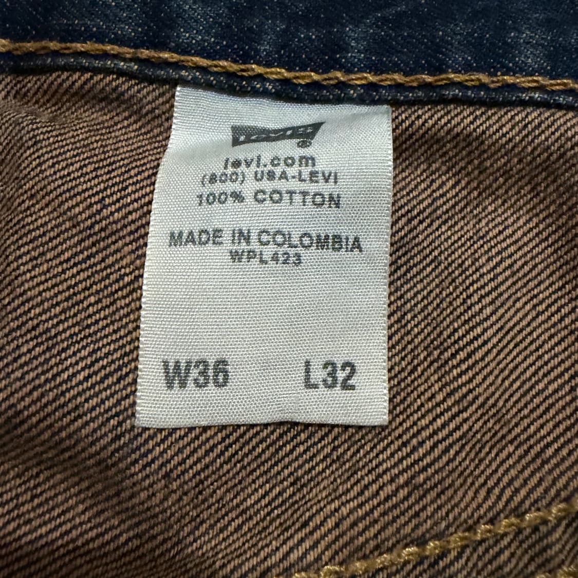 levi's 00's 콜롬비아 생산 워시드 데님팬츠 상품이미지2