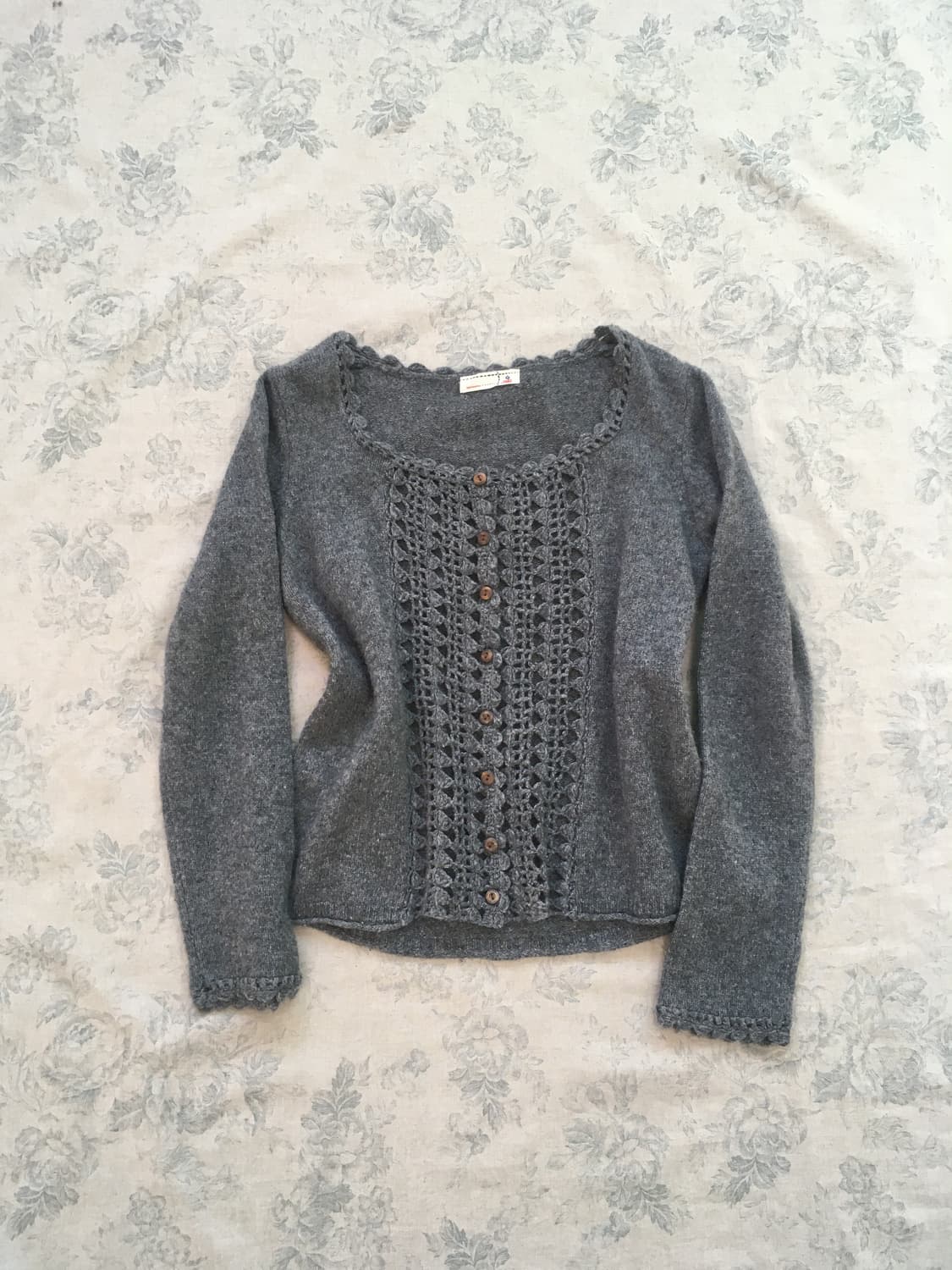 사만사모스투 모리 챠콜 크로셰 가디건 상품이미지6