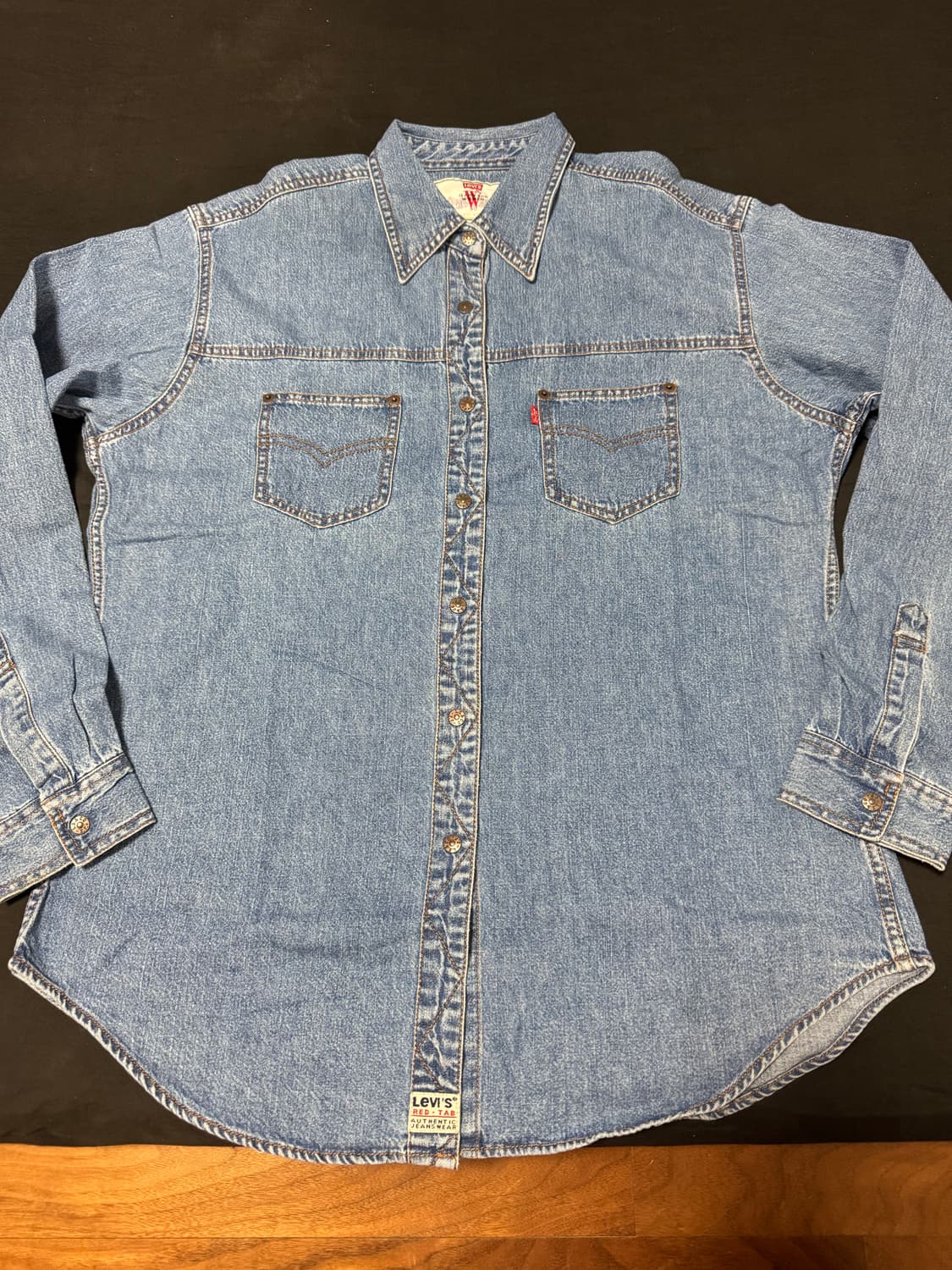 정품 90s 빈티지 리바이스 청남방 데님셔츠 L 상품이미지1