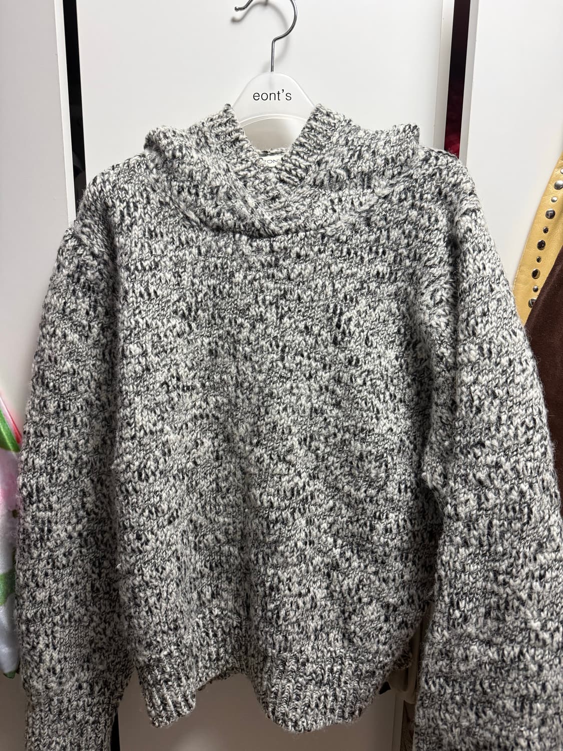 포니테일 후드 니트 상품이미지3