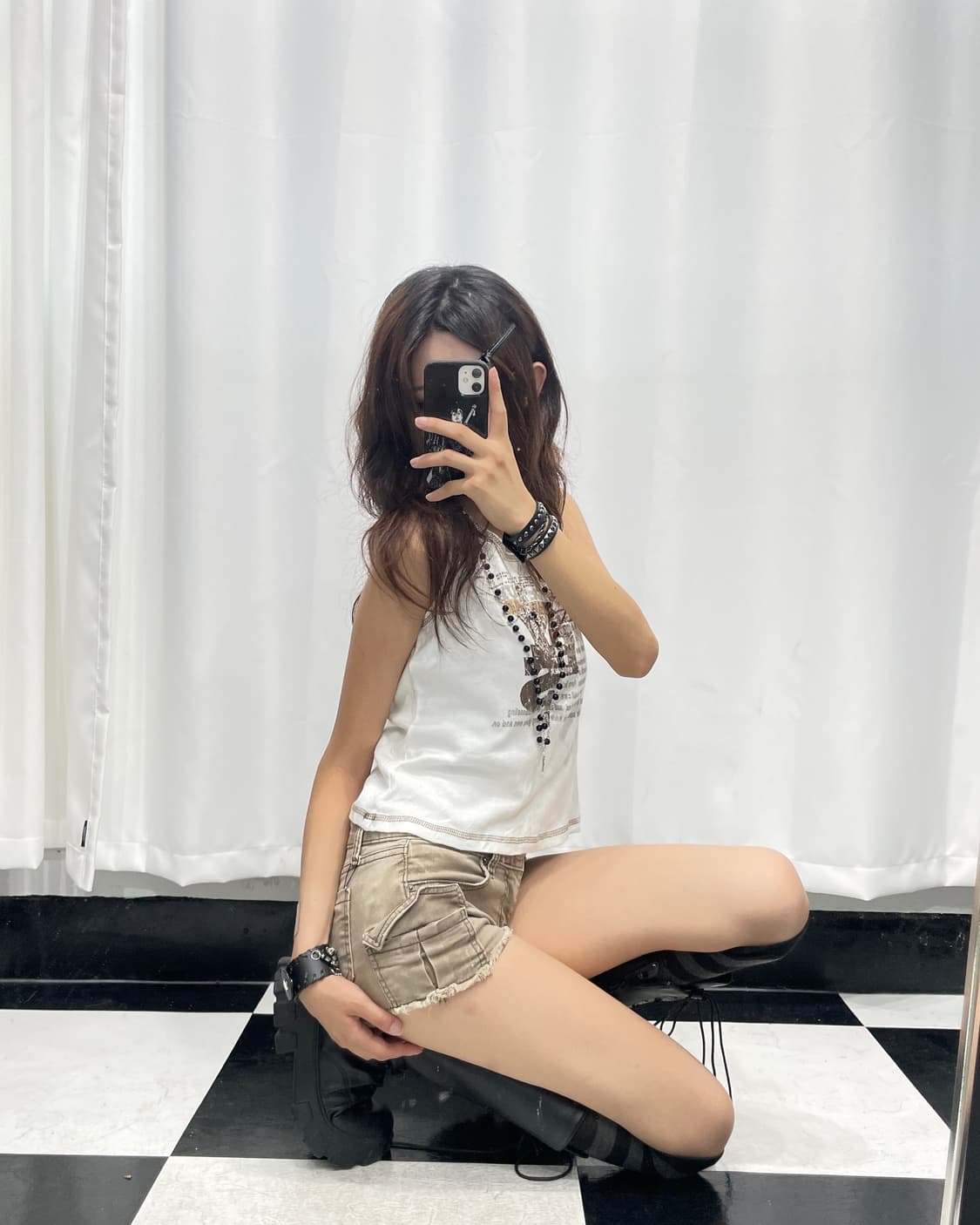 🎸화이트 프린팅 슬리브리스🎸 상품이미지3