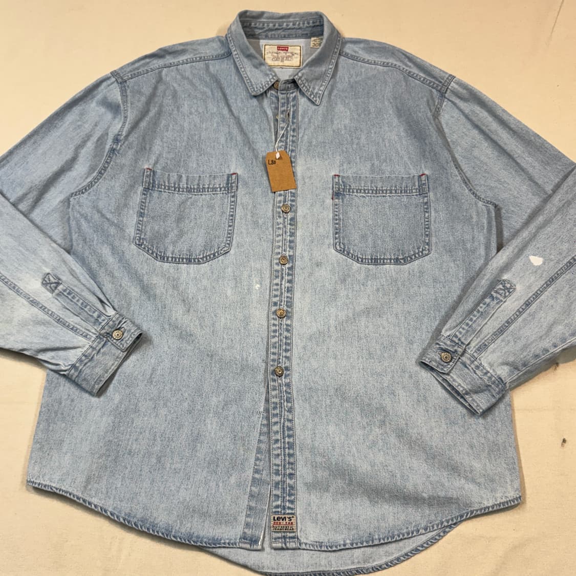 XL) 리바이스 투포켓 워크 데님 셔츠 자켓 T버튼 타입 L80 상품이미지2