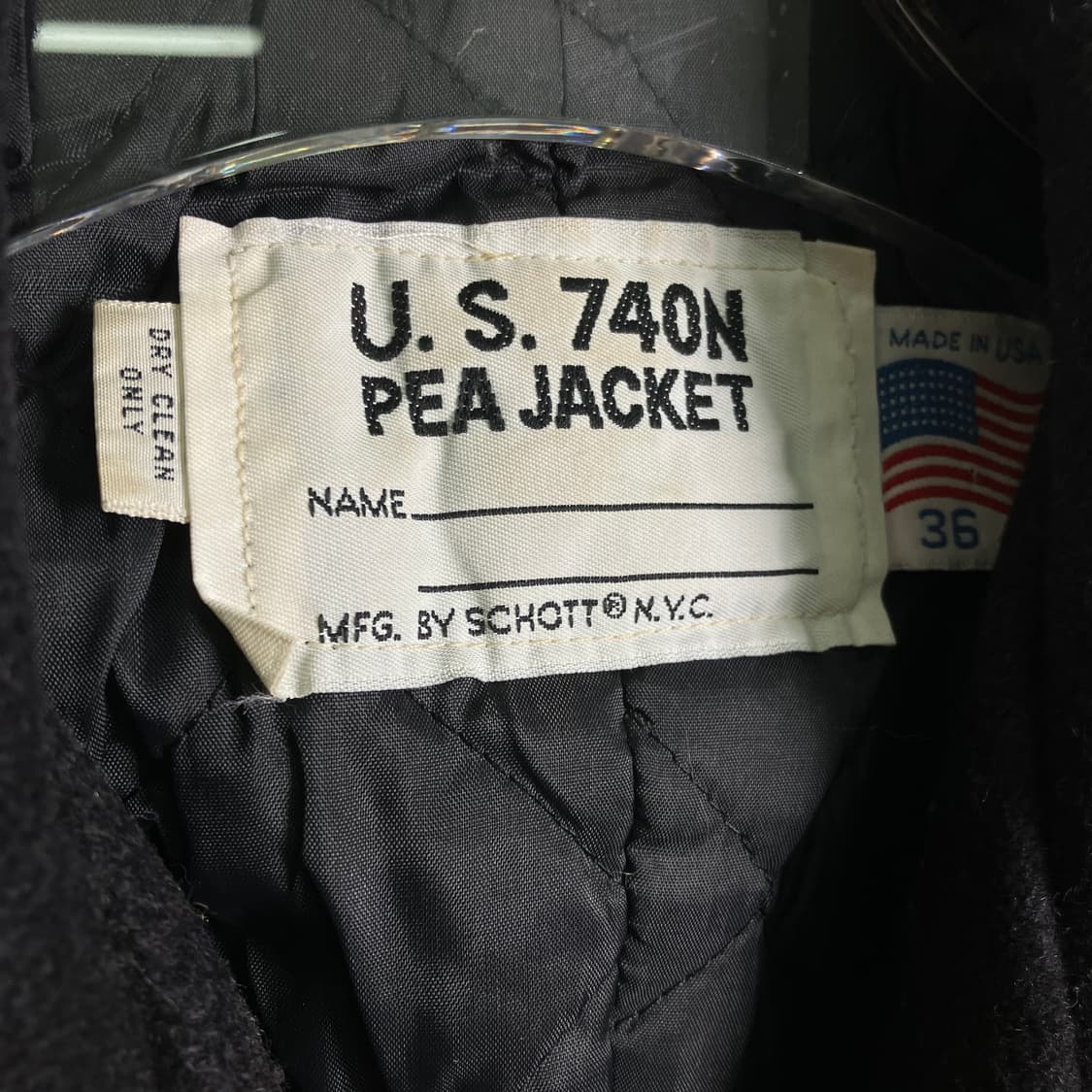 Schott 쇼트 740N 블랙 피코트 36 상품이미지3