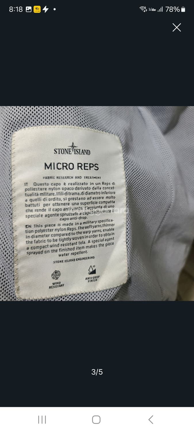 스톤아일랜드 마이크로랩스 자켓.  M 상품이미지3