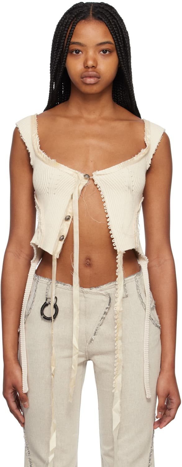 (구해요) hyeinseo slash knit top ivory  상품이미지1