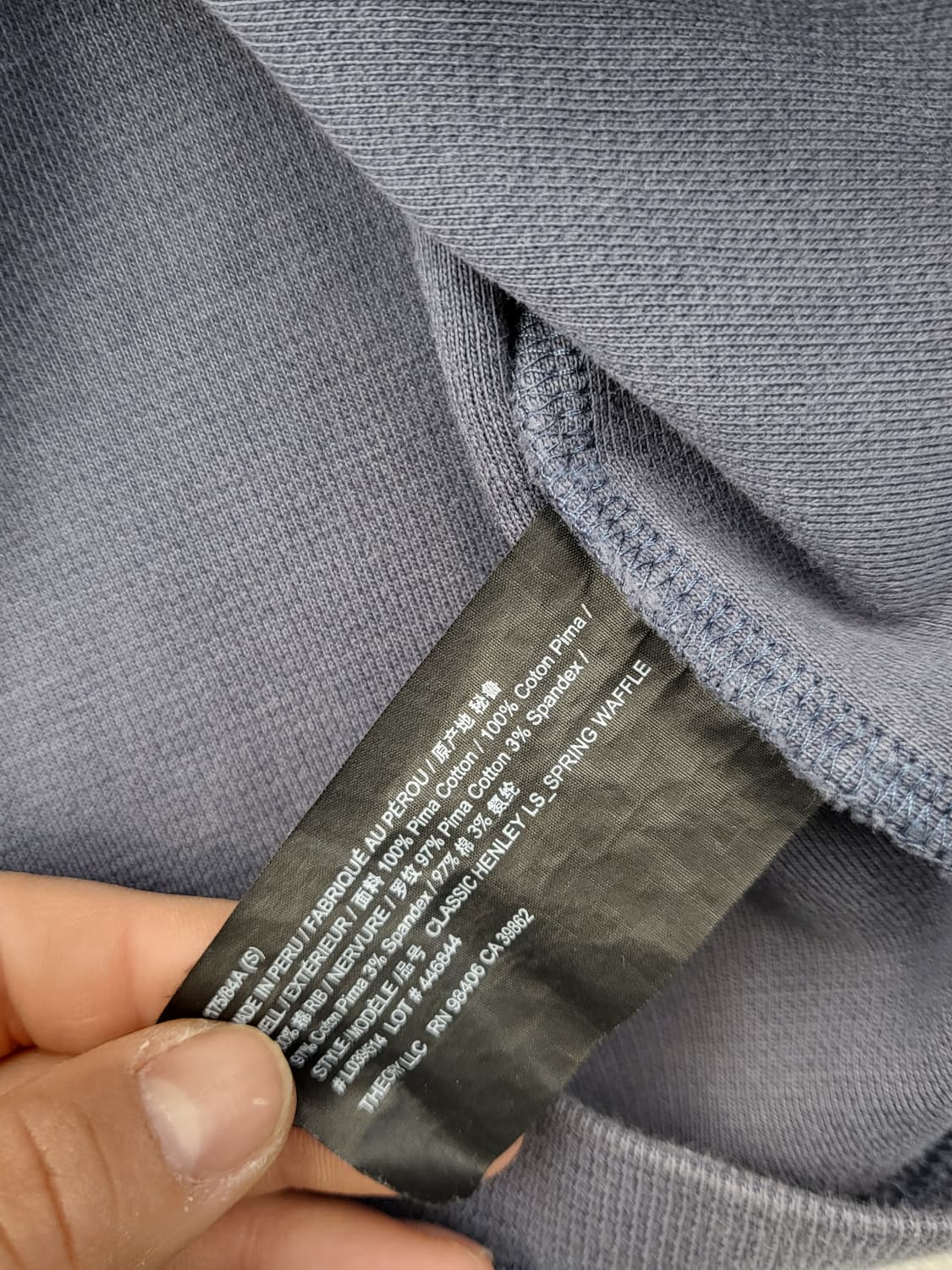 Theory 헨리넥 긴팔 티셔츠 네이비 s 상품이미지4