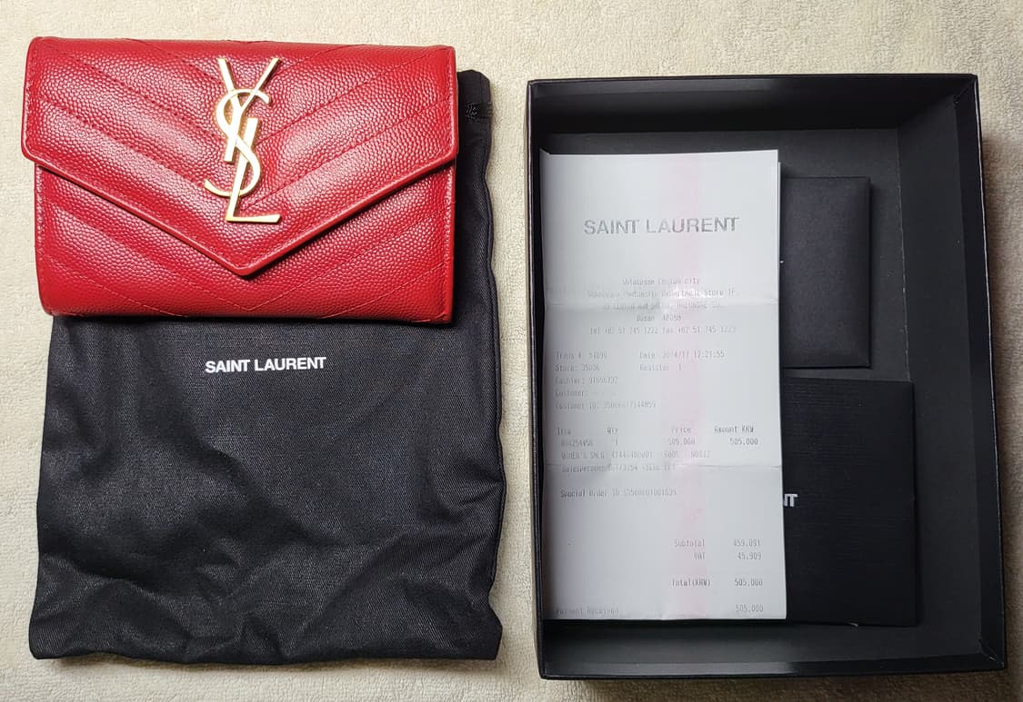 생로랑 마틀라세 반지갑 레드금장 상품이미지1