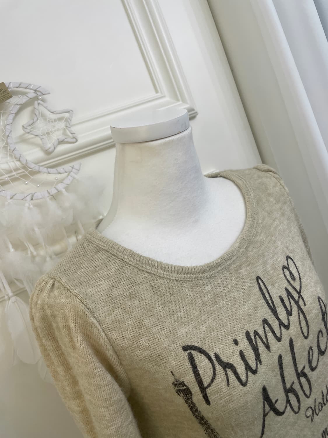 khaki melange lettering cute peplum top 상품이미지7