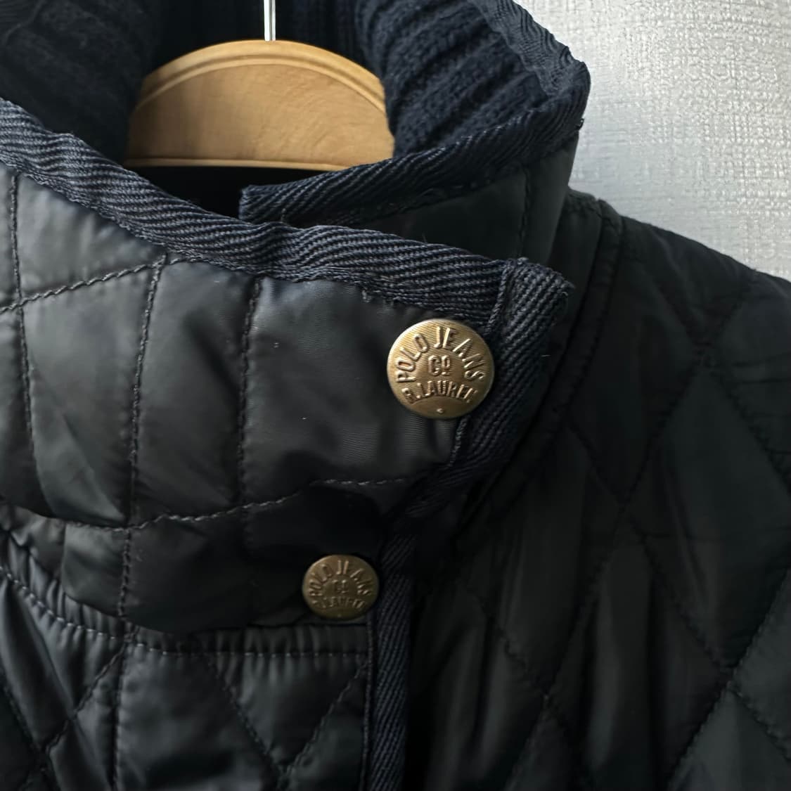 랄프로렌 폴로진스 퀼팅 니트 자켓 네이비 S 상품이미지6