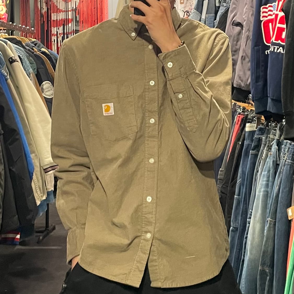 [IM] carhartt 칼하트 베이지 코듀로이 긴팔셔츠 상품이미지1