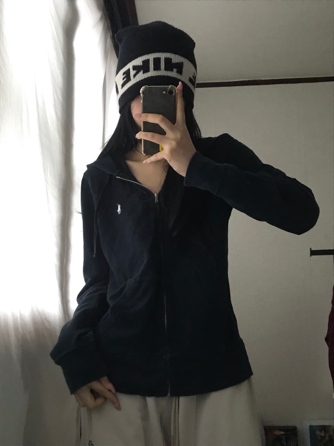 폴로 블랙 후드집업 상품이미지1