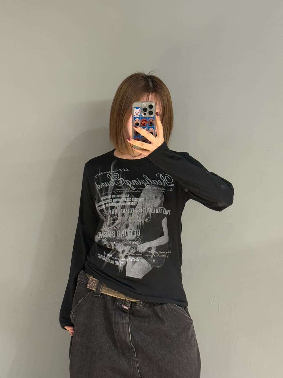 Rockstar girl printing long sleeve 상품이미지1