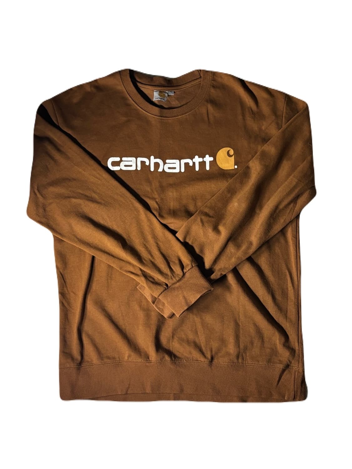 칼하트 아메리칸 스크립트 스웨터셔츠 브라운 상품이미지1