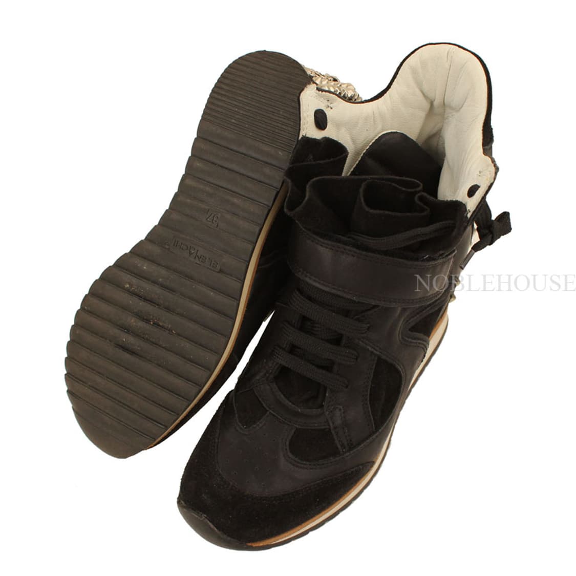 엘레나치 블랙 스웨이드 스터드 하이탑 스니커즈 37 상품이미지4