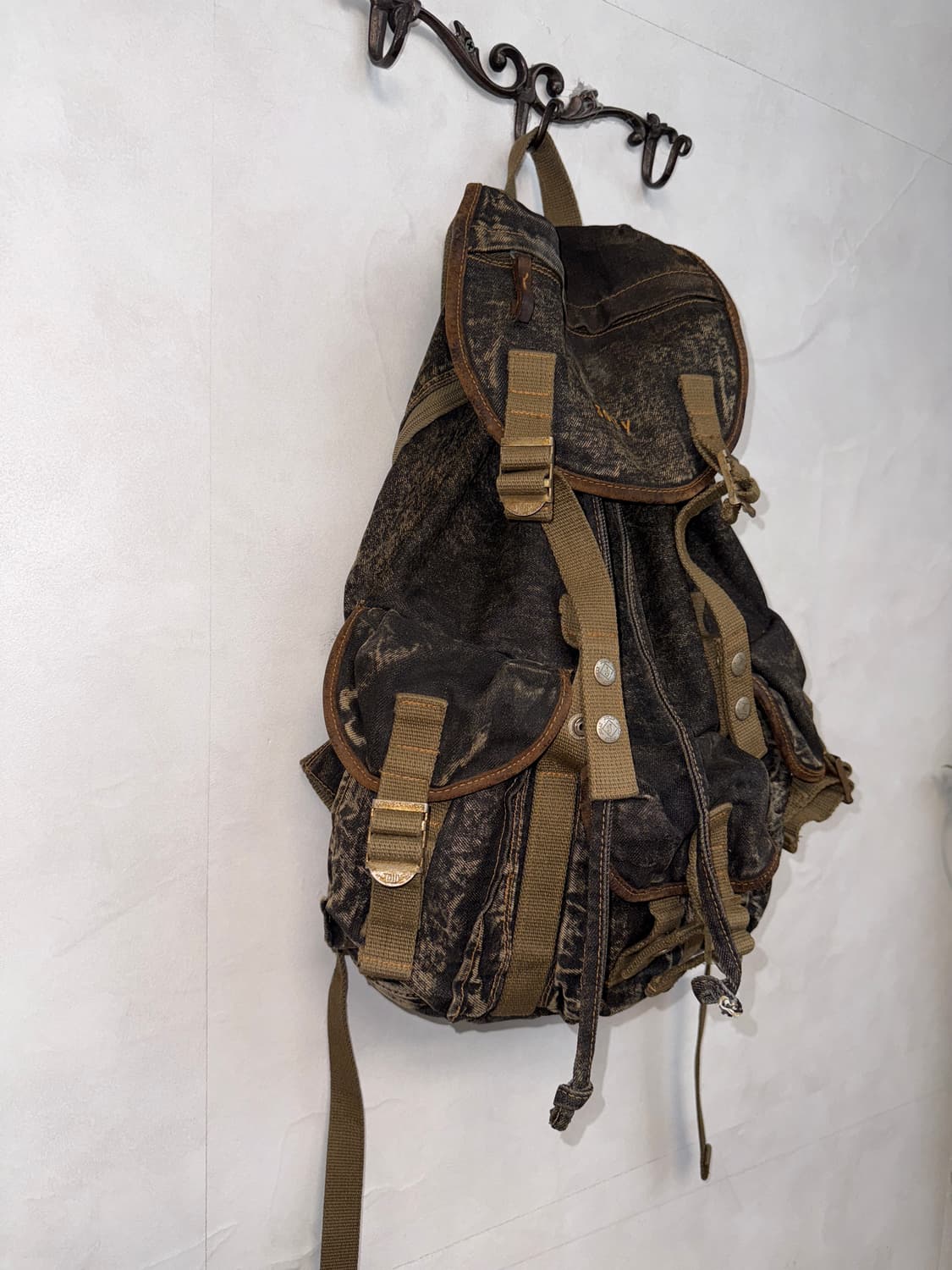 Washing brown denim multi pocket 백팩 상품이미지2
