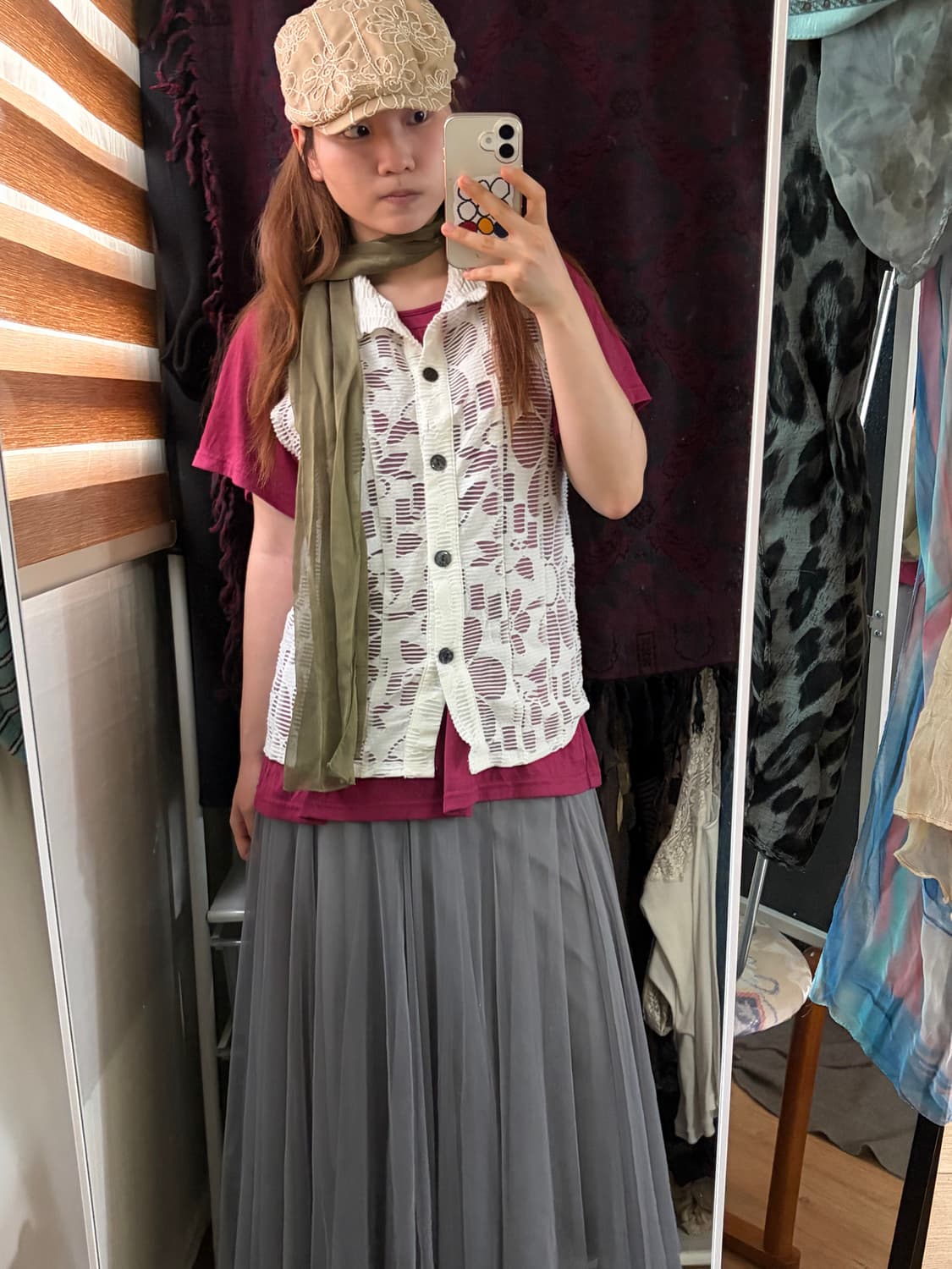 Grey sha skirt 상품이미지1
