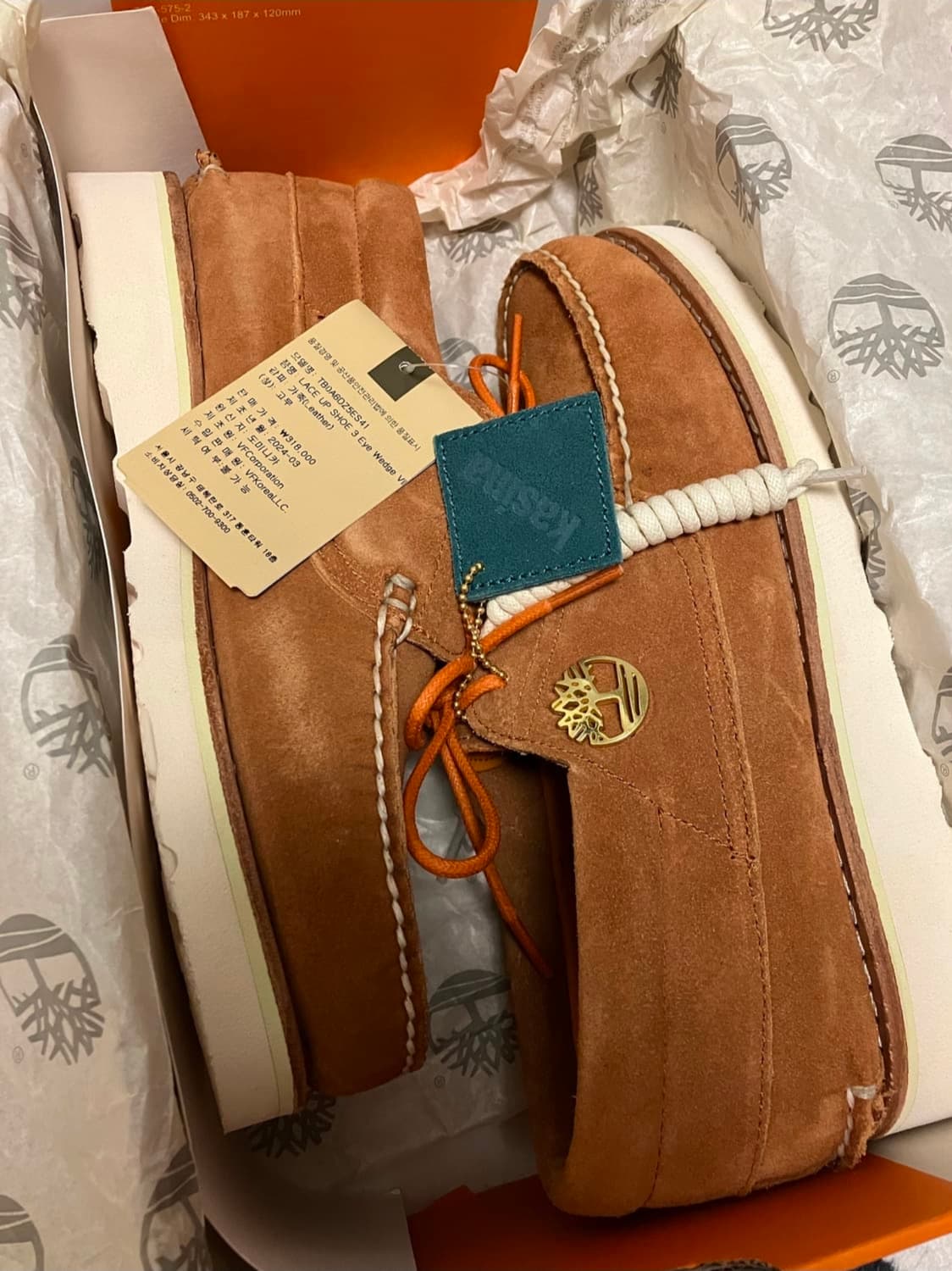 [260] 카시나X팀버랜드 보트슈즈 브라운 새상품 상품이미지1