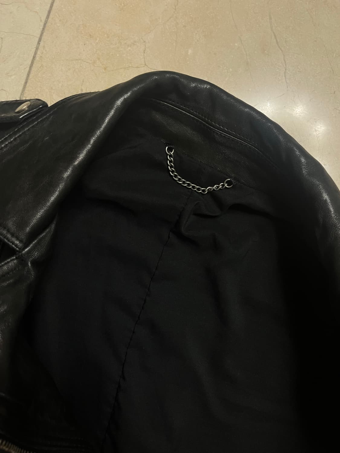 빈티지 블랙 레더 라이더 자켓 (버버리,발망 st) 상품이미지5