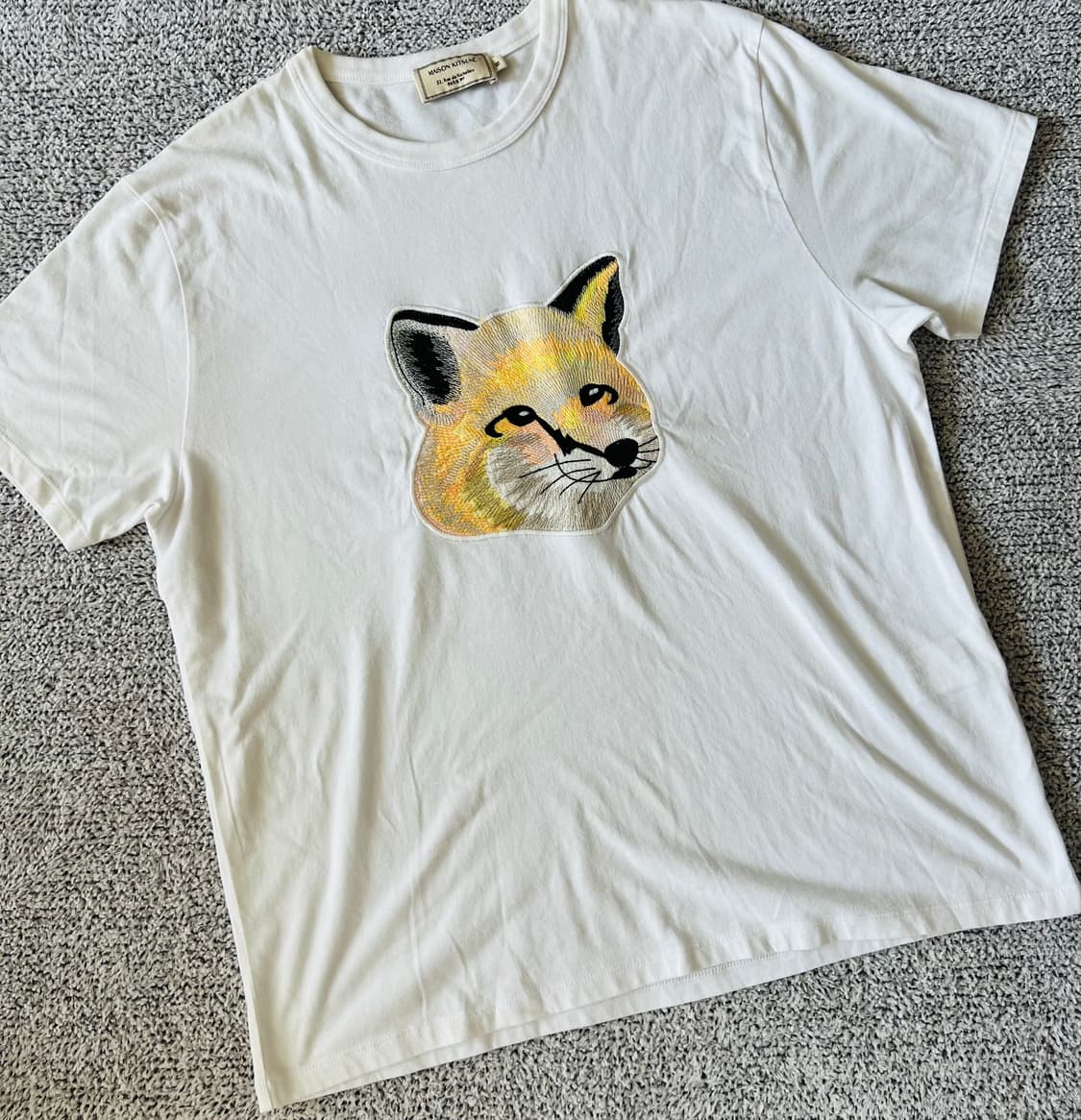 메종 키츠네 빅 파스텔 폭스 헤드 자수 티셔츠 상품이미지1