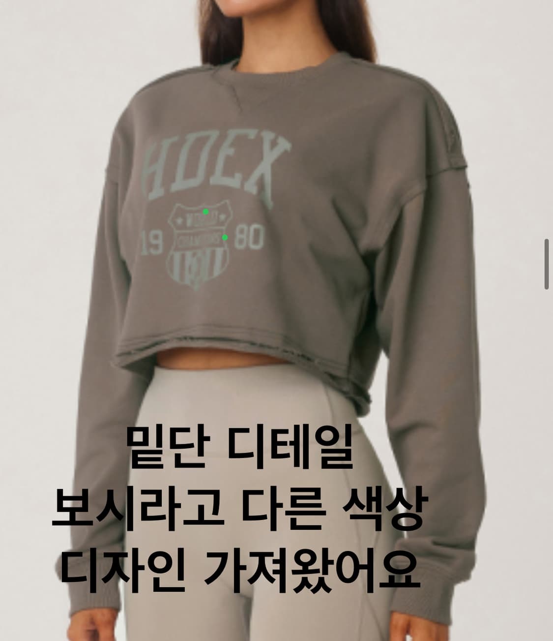 S 44 55 HDEX 에이치덱스 로우엣지 크롭티 맨투맨 후드티 상품이미지4