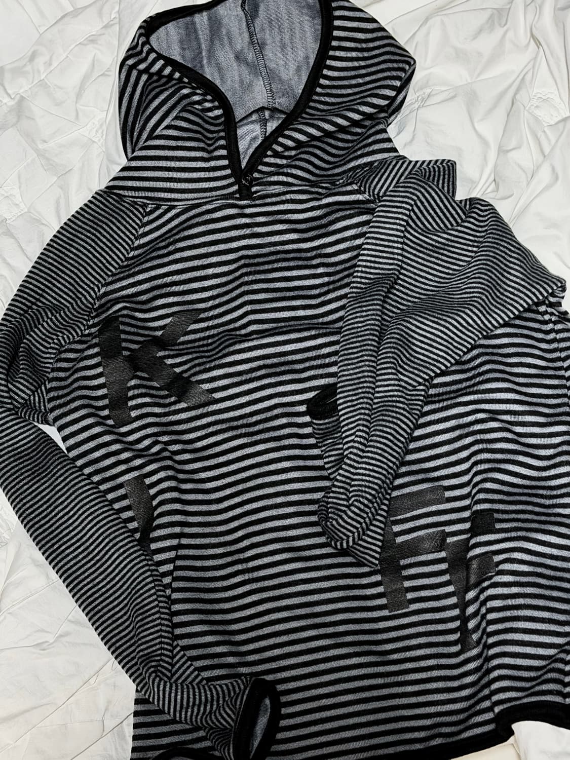 카이파이 네스트킥 키프 스트라이프 후드 롱슬리브 블랙 상품이미지3