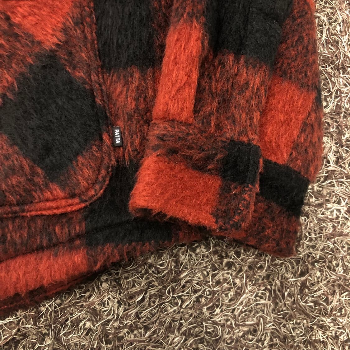 M 파타 모헤어 텍스쳐 체크 스터드 자켓 상품이미지3