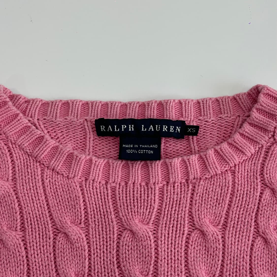 Polo 폴로 스카이블루 포니 핑크 케이블니트 상품이미지5