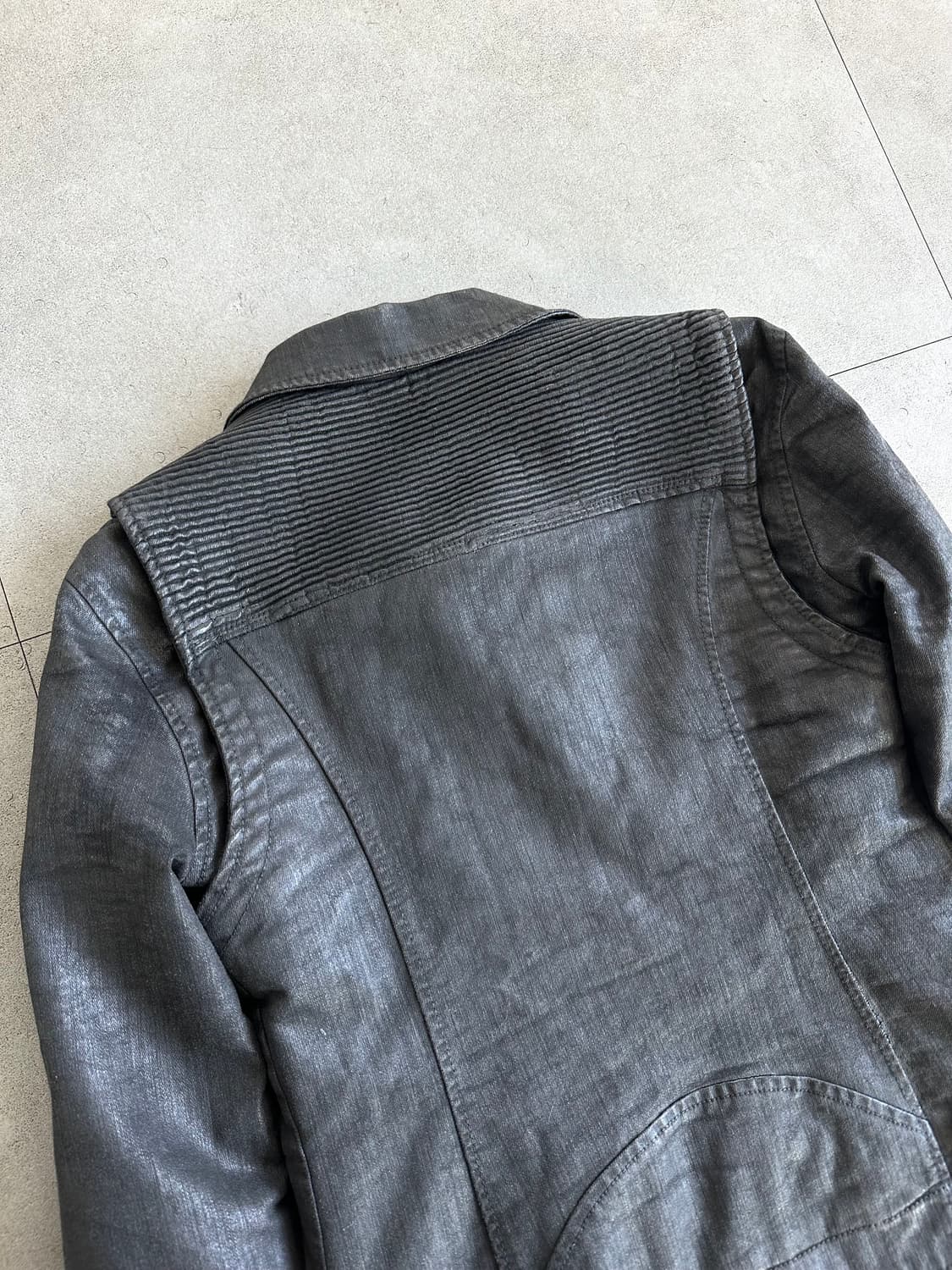 발망 왁스코팅 퀼팅 바이커 자켓 상품이미지6