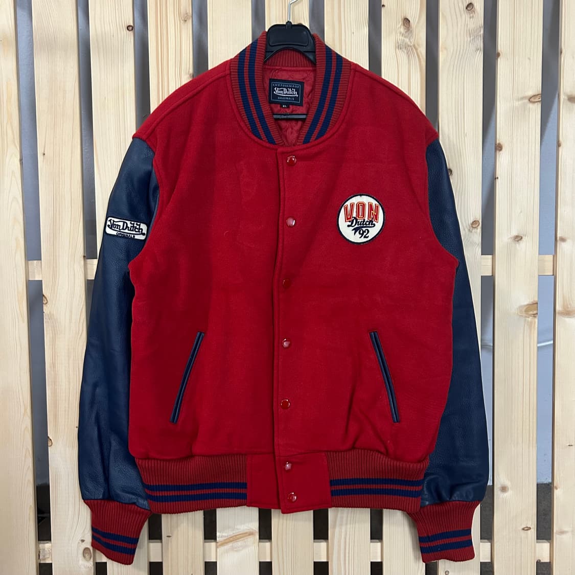 (L) 본더치 레드 블루 바시티 자켓 상품이미지3