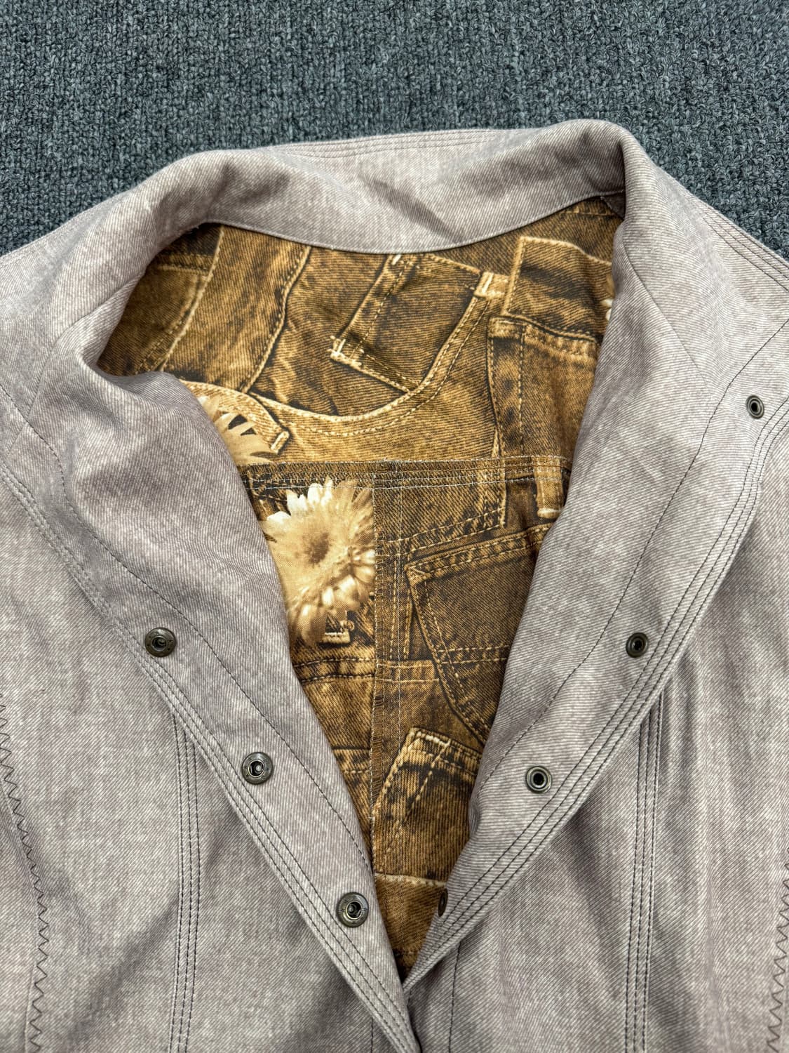 OS)frohlich 빈티지 여성 베이지 셔츠 자켓 상품이미지4