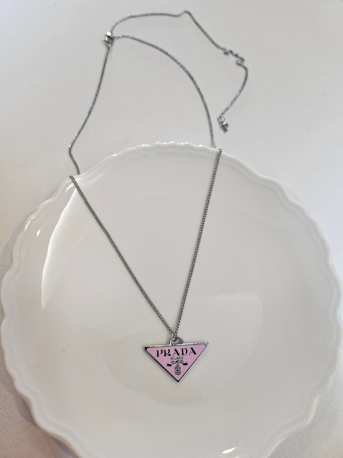 프라다 업사이클링 체인 목걸이 핑크 상품이미지5
