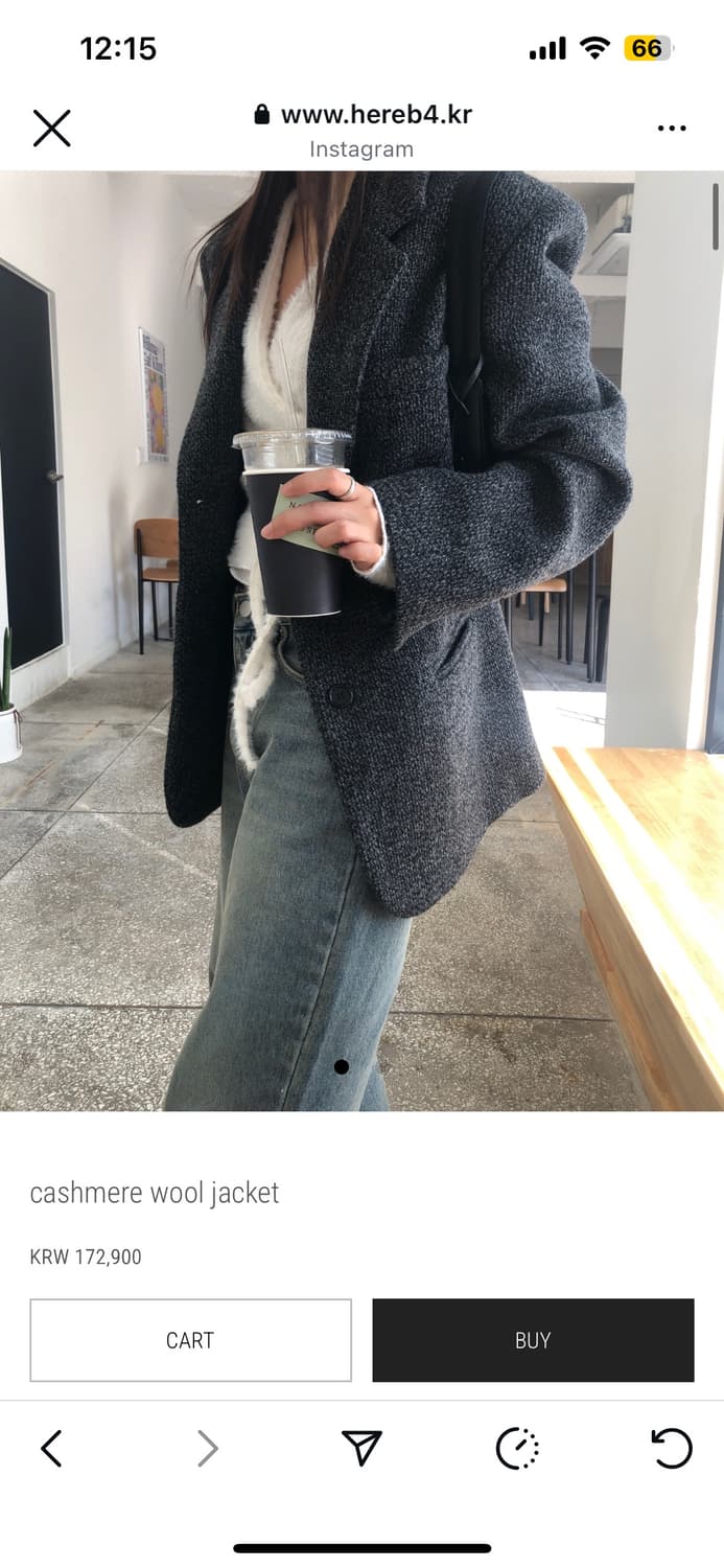 [유튜버 예은 착용] 히어비포 hereb4 캐시미어 울 자켓 팔아요 상품이미지2