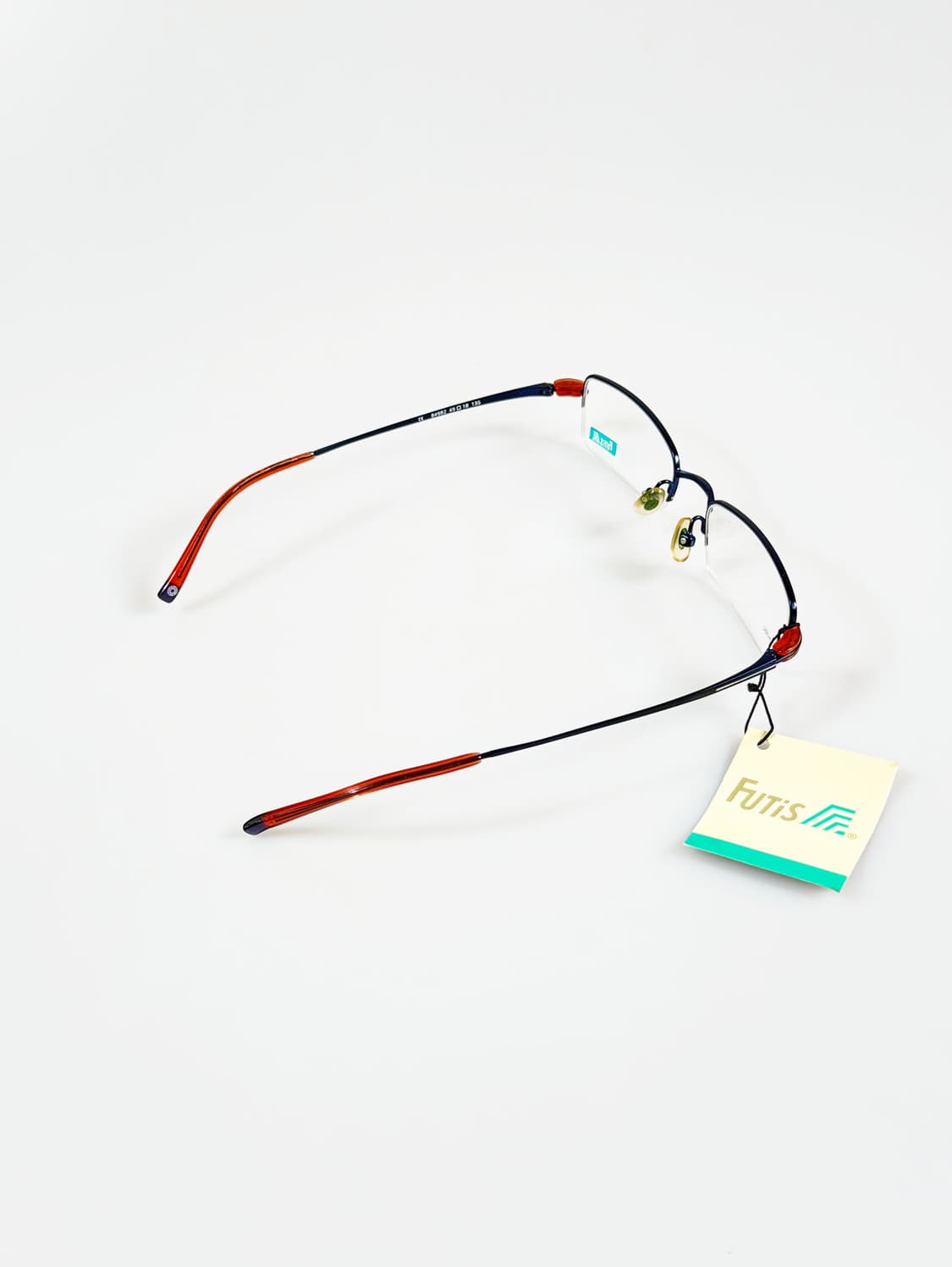 90s FUTIS 반무테 스퀘어 네이비 메탈 빈티지 안경 상품이미지4