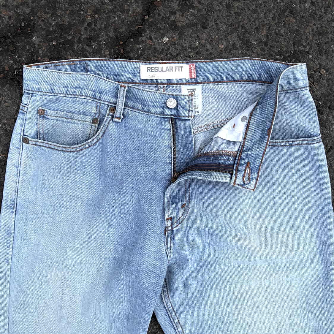 리바이스 505 레귤러 연청 데님 (34)    상품이미지2