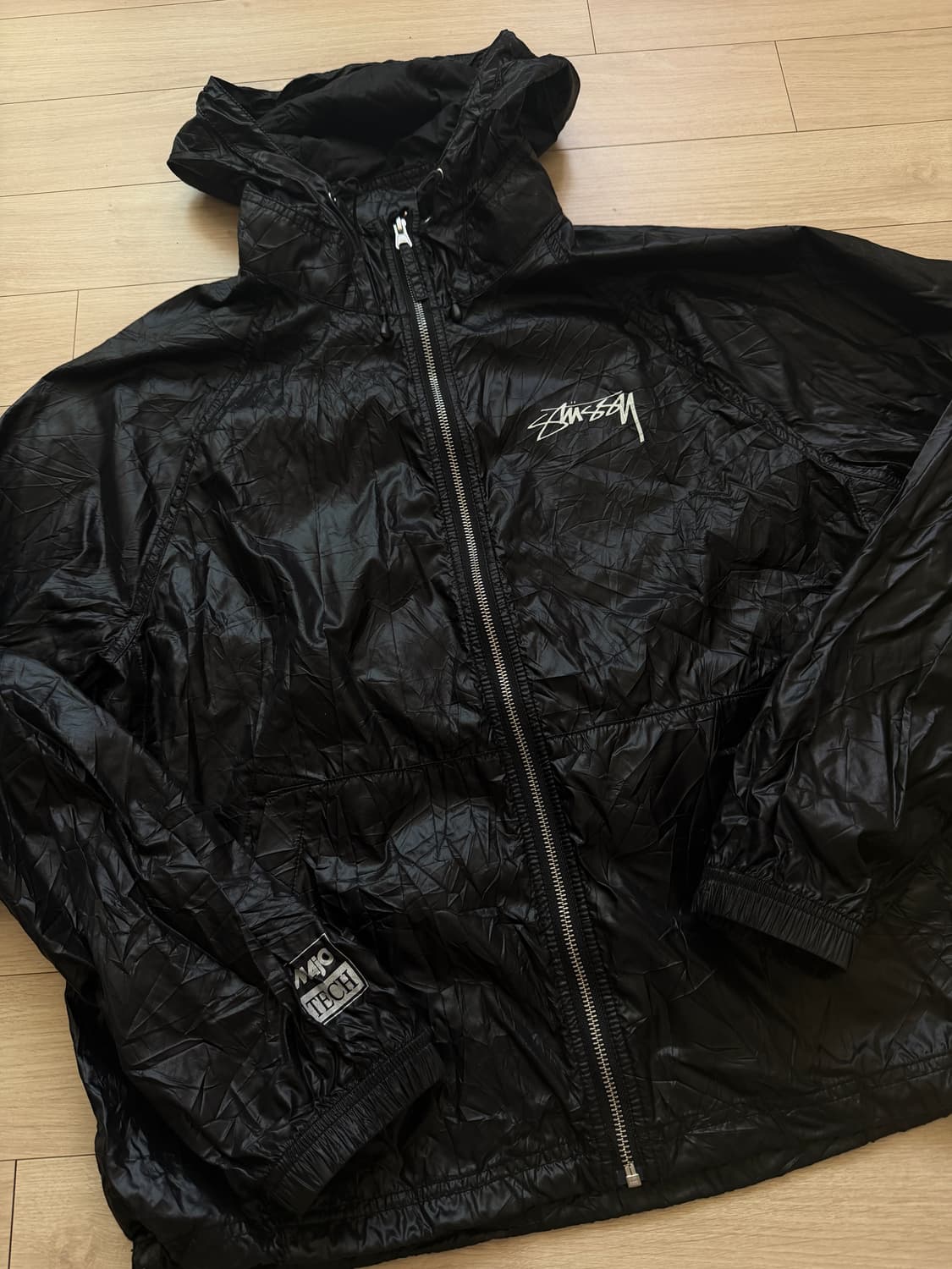 스투시 비치 쉘 링클 나일론 자켓 블랙 S 상품이미지2