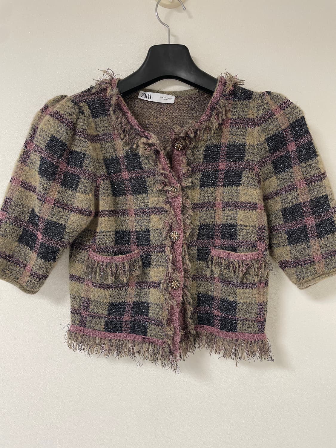 자라 트위드 체크 자켓 상품이미지1