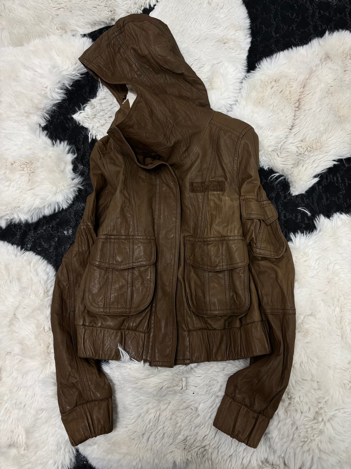 🖤RARE🖤Opium Brown Over Hoodie Leather  상품이미지6