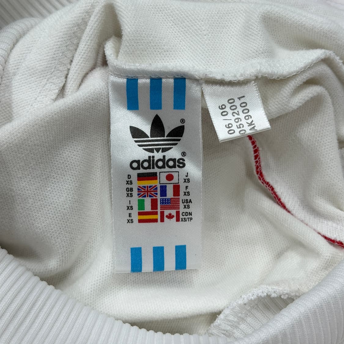 아디다스 빈티지 일본 도쿄 트랙탑 져지 자켓 화이트 레드 XS 상품이미지5
