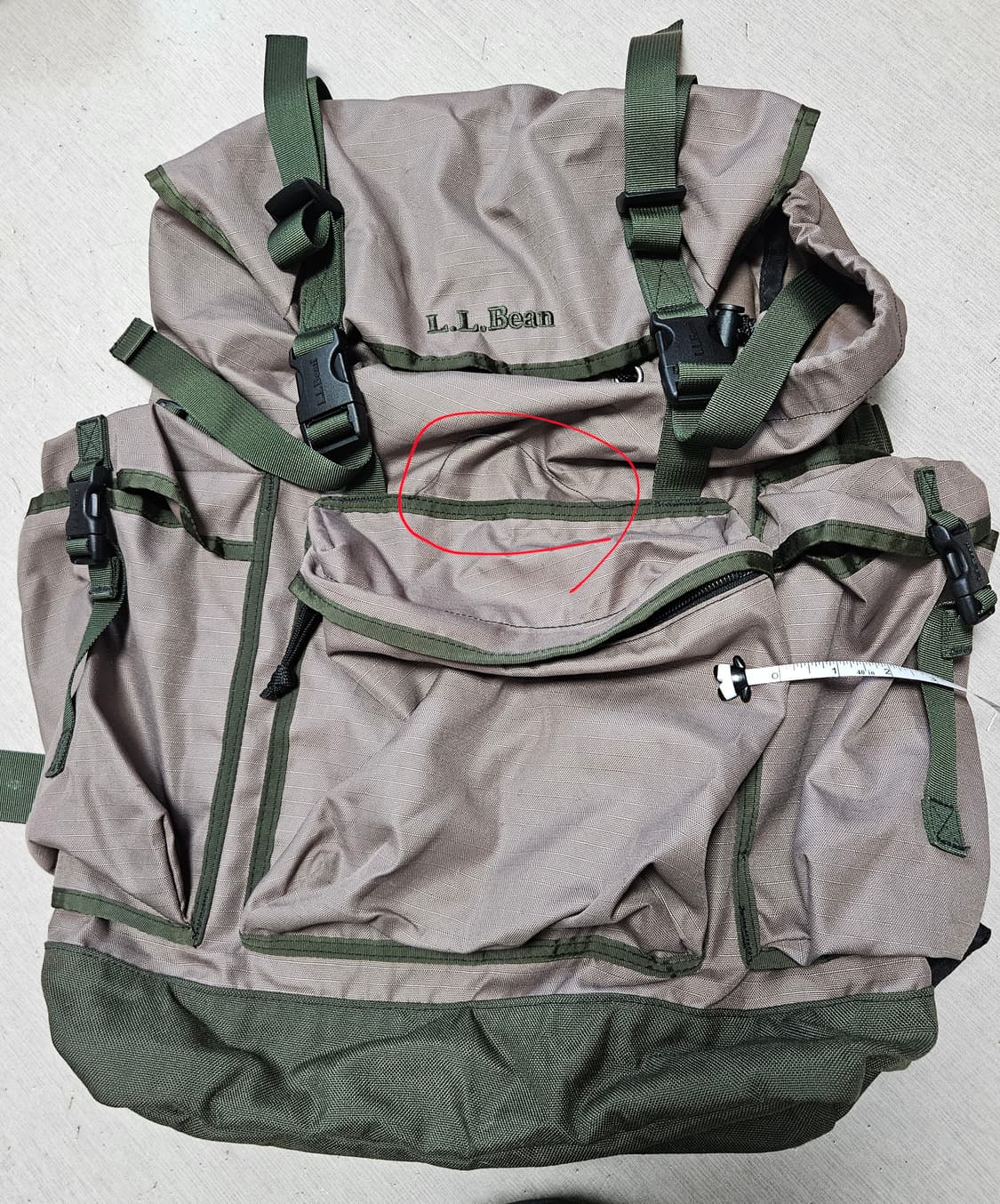 엘엘빈 백팩/L.L.Bean 빈티지(카키 브라운) 가방/00s/y2k 상품이미지8